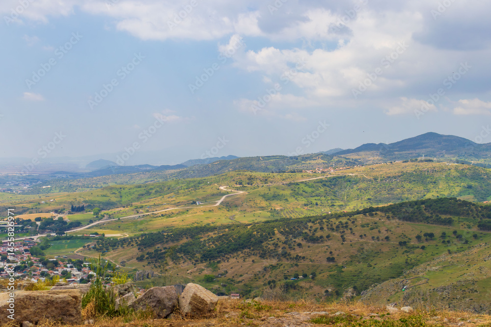 Obraz premium View over the remains of the Roman city of Pergamum known also as Pergamon in Turkey