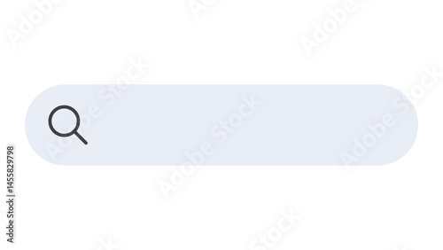 Obraz na płótnie Minimalist search box interface with magnifying glass icon, isolated on white background. Modern UI element for websites, mobile apps, or software design. PNG. w salonie