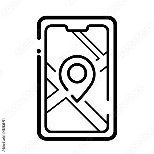 GPS navigation on phone – vector icon
