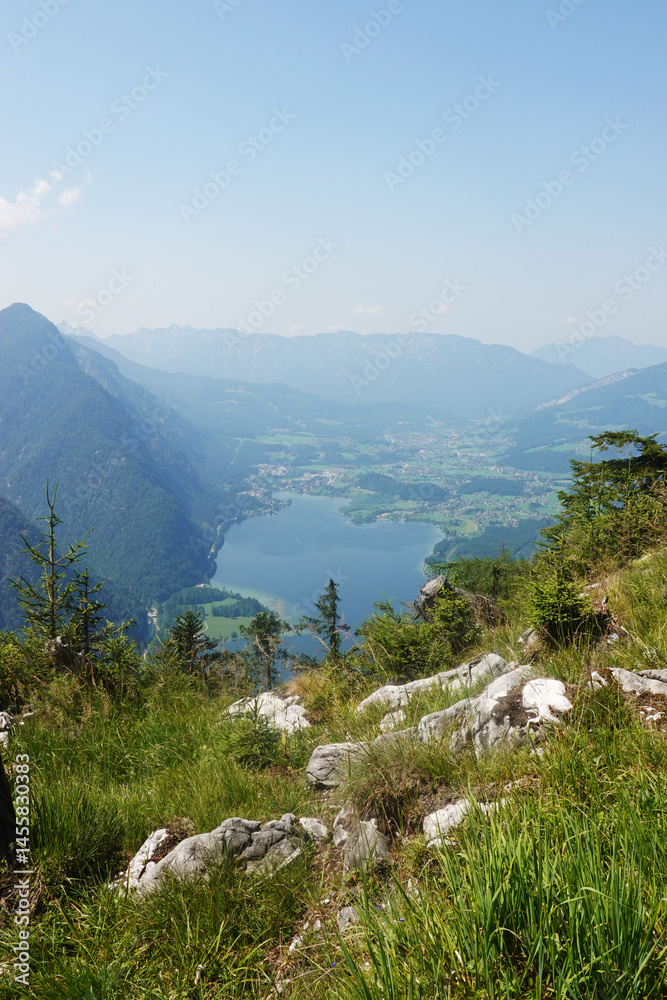 The view from the top of Hoher Sarstein mountain, Upper Austria region