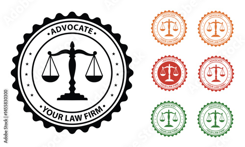 Scales of justice vector icons, Law and legal advocate symbol illustration, Downloadable graphics for law firms