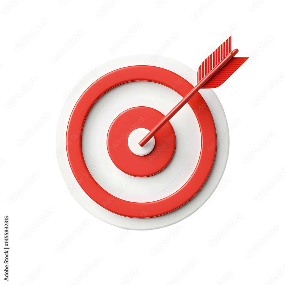 Target with Arrow in Bullseye for Accuracy and Precision Concept Target with Arrow in Bullseye for Accuracy and Precision Concept