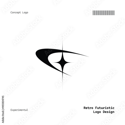 Clean Minimalist Logo with Retro and Futuristic Elements