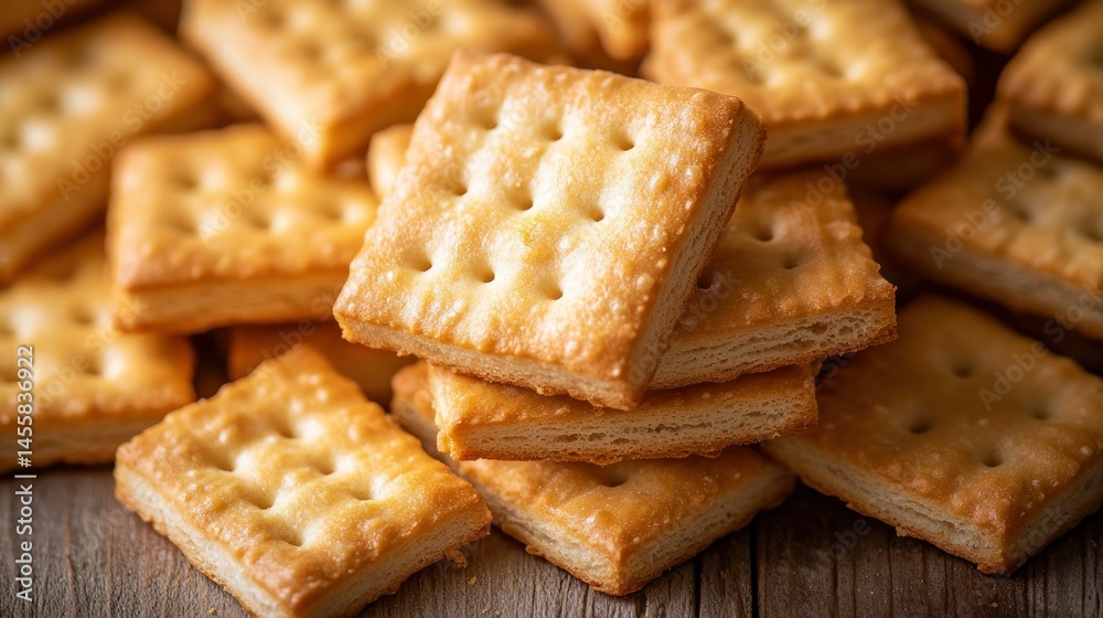 Stacked crispy crackers Stacked crispy crackers