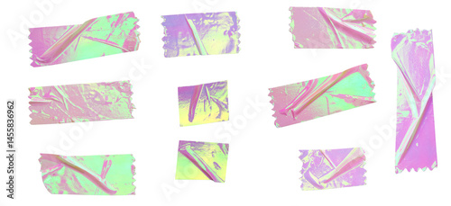Colorful Holographic Tape Clipart Set