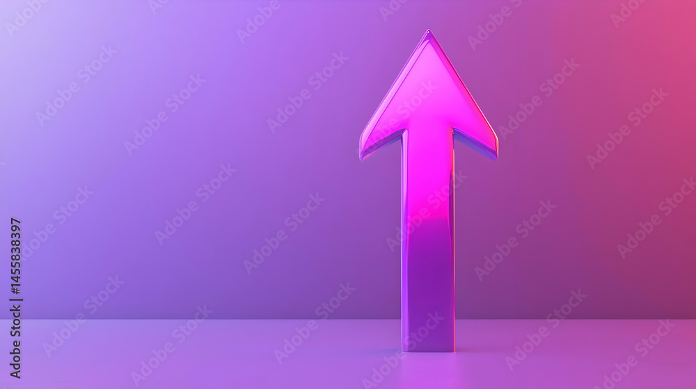 Upward arrow graphic against a vibrant purple gradient background Upward arrow graphic against a vibrant purple gradient background