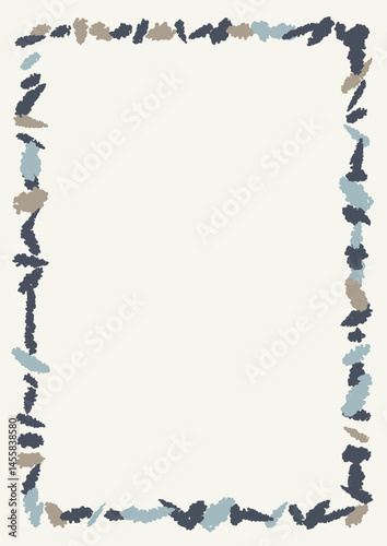 A4 frame with hand drawn vector elements. Abstract background with hand drawn doodle shapes.