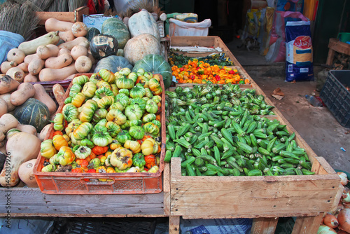 The local market of Nouadhibou, Mauritania, West Africa