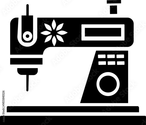 Retro sewing machine icon isolated on white background. Mechanical device for stitching fabric and creating garments. Vintage machine for sewing icon. Old equipment of a dressmaker. isolated transpare