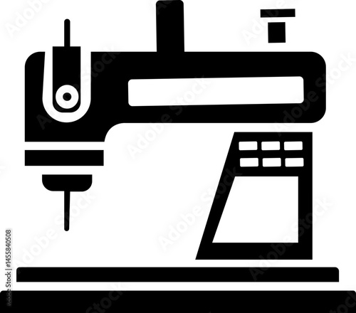 Retro sewing machine icon isolated on white background. Mechanical device for stitching fabric and creating garments. Vintage machine for sewing icon. Old equipment of a dressmaker. isolated transpare