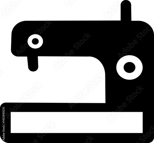 Retro sewing machine icon isolated on white background. Mechanical device for stitching fabric and creating garments. Vintage machine for sewing icon. Old equipment of a dressmaker. isolated transpare