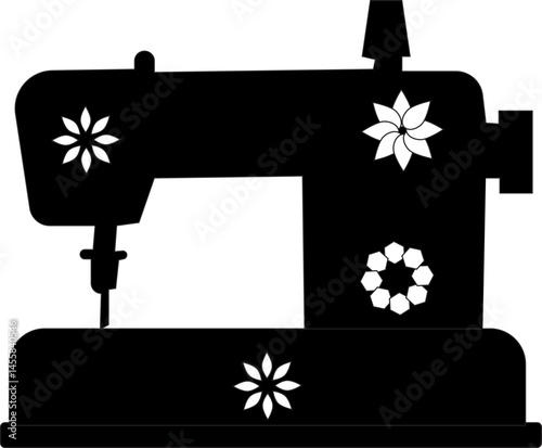Retro sewing machine icon isolated on white background. Mechanical device for stitching fabric and creating garments. Vintage machine for sewing icon. Old equipment of a dressmaker. isolated transpare
