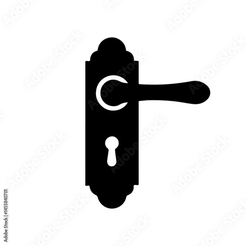Door Handle  silhouette vector flat illustration design.