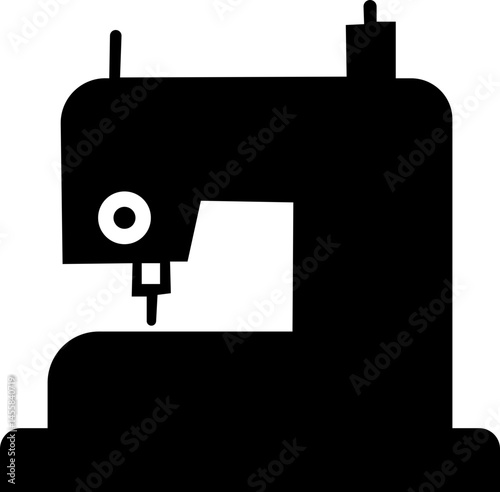 Retro sewing machine icon isolated on white background. Mechanical device for stitching fabric and creating garments. Vintage machine for sewing icon. Old equipment of a dressmaker. isolated transpare