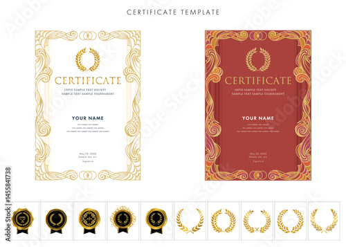 賞状２８２　certificate　award　表彰状　celebration