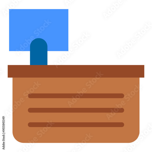 Reception Desk Vector Design Icon Style