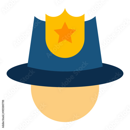 Police Hat Vector Design Icon Style