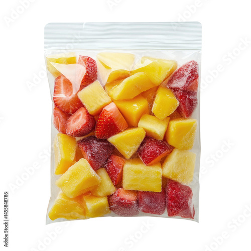Frozen Mixed Fruit Blend Including Mango  isolated on a transparent background