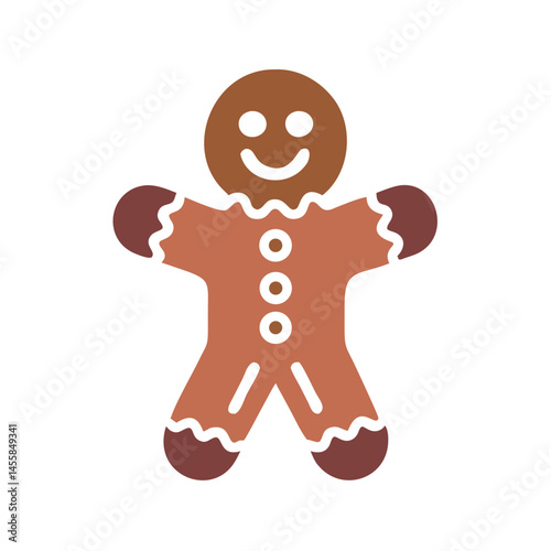 Gingerbread Man Icon Representing Christmas Cheer  