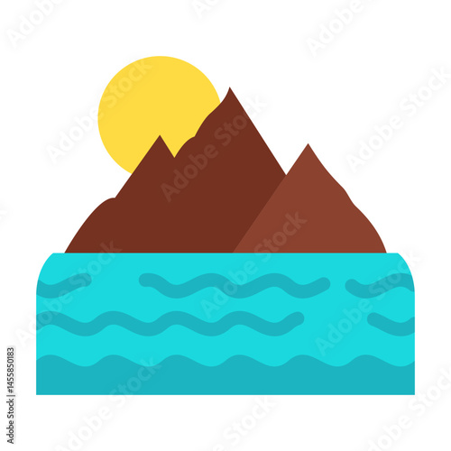 Lake Vector Design Icon Style
