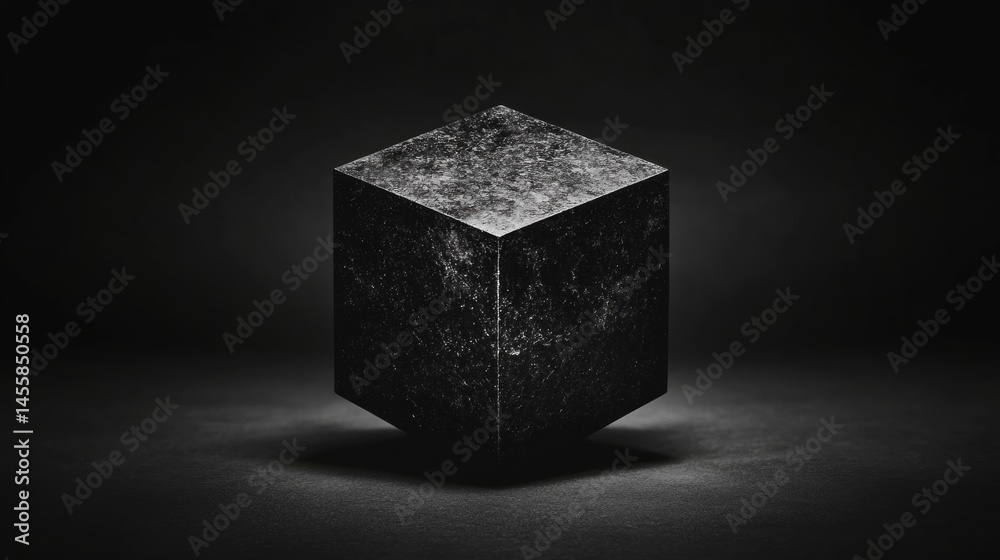A cube with a rough texture and a rough surface. A cube with a rough texture and a rough surface.