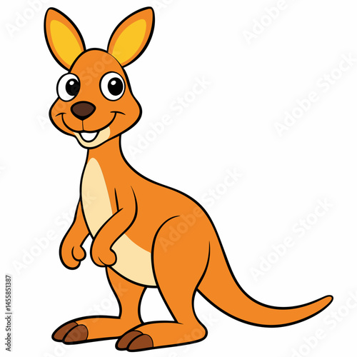 Cute Cartoon Kangaroo Illustration . Australian Wildlife