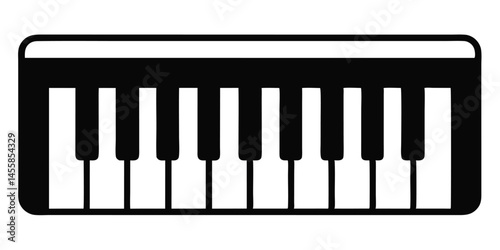 piano keyboard icon silhouette simple vector illustration