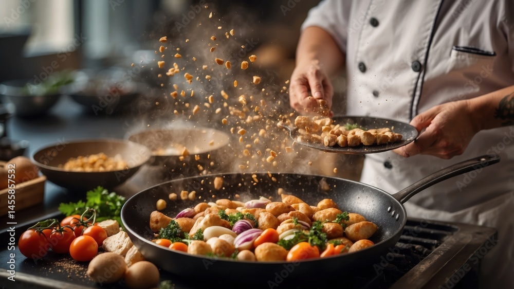 Chef Preparing Vegetables Chef Preparing Vegetables