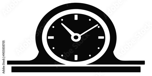 clock icon silhouette time theme vector illustration