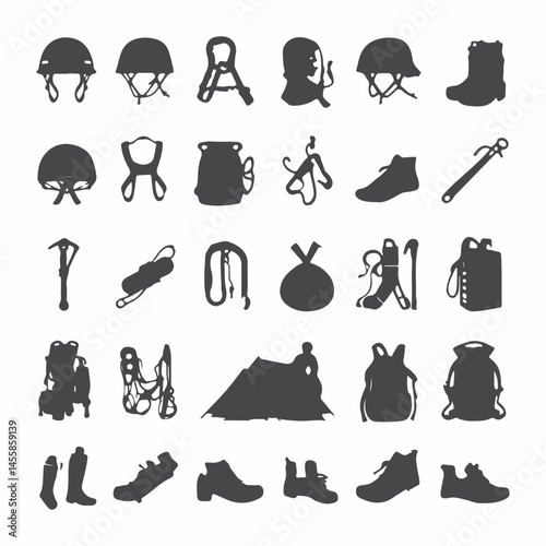 Mountaineering and Climbing Gear Silhouettes