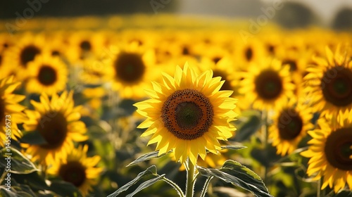 Radiant Sunflower Field: A Breathtaking Vista of Summer Beauty
