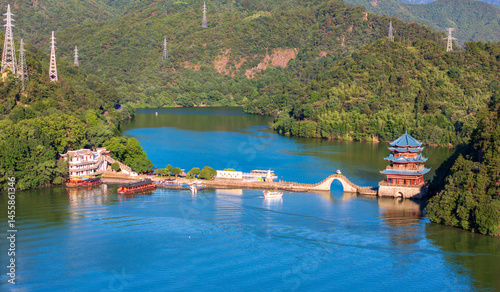 Sticker The scenery of the Little Three Gorges of Fuchun River in Tonglu County, Hangzho