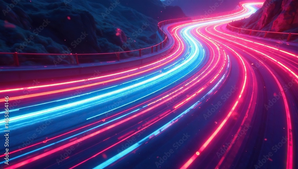 Obraz premium Abstract swirling colors forming a dynamic race track pattern , graphic, circuit