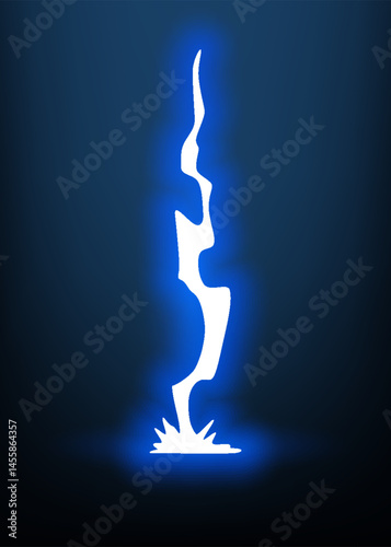Lightning animation with sparks. Electricity thunderbolt danger, light electric powerful thunder. Bright energy effect, vector illustration