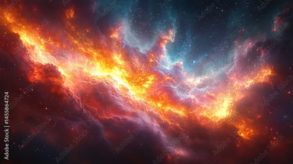 Fototapeta premium A vibrant display of fireworks exploding in the night sky, illuminating the darkness with bursts of color.