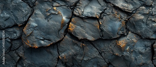 Shale rock texture presents fractures, creating patterns and structures on its rough surface.