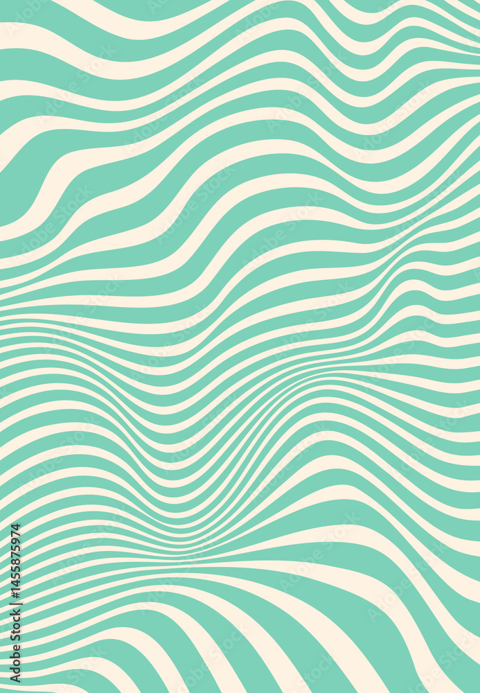 Funky wavy turquoise line groovy pattern or print. Wavy line hippie vector texture, trippy groovy pattern. Psychedelic funky vintage print or distorted spiral y2k retro wallpaper background Funky wavy turquoise line groovy pattern or print. Wavy line hippie vector texture, trippy groovy pattern. Psychedelic funky vintage print or distorted spiral y2k retro wallpaper background
