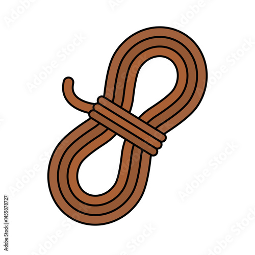 Coiled Brown Rope icon. Vector.