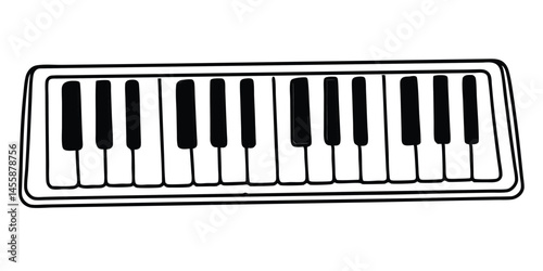 piano keyboard icon silhouette simple vector illustration
