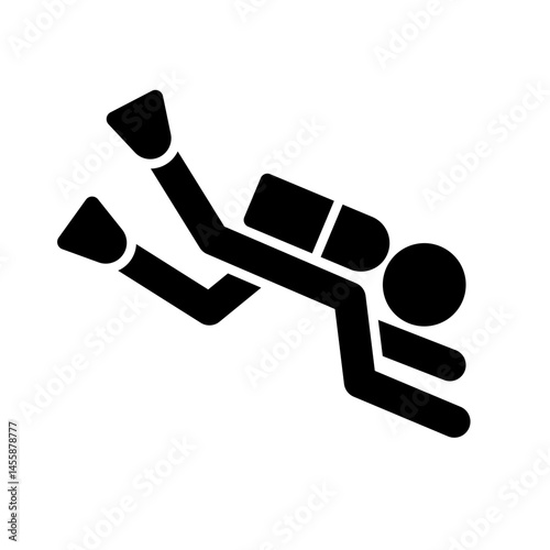 Scuba diving silhouette icon. Vector.