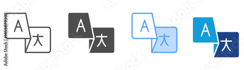 Language Icon Set Multiple Style Collection