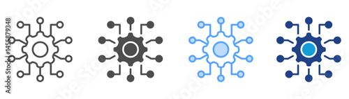 Algorithm Icon Set Multiple Style Collection