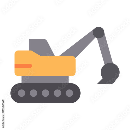 Excavator Vector Design Icon Style