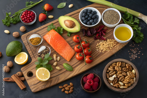 Wallpaper Mural Close up of various high protein foods including chicken, eggs, fish, beans, and tofu , Healthy, nutrition, diet, protein, source Torontodigital.ca