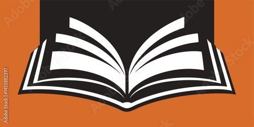 open book silhouette icon study concept vector illustration