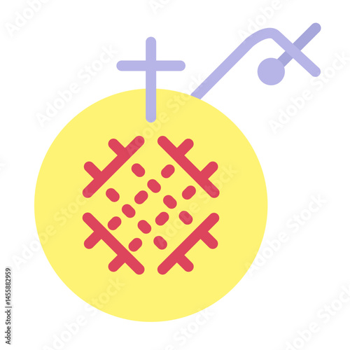 Cross Stitch Vector Design Icon Style