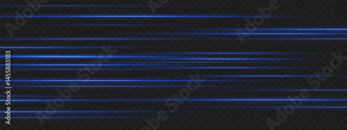 Multiple blue lines aligned in rows on dark background simulate high-speed movement and signal intensity for sci-fi UI elements.