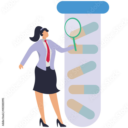 Female doctor Pharmacy Magnifying Glass