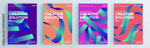 Modern abstract covers set, minimal covers design. Colorful geometric background, vector illustration.