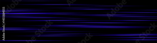 Glowing Blue light trails creating layered motion blur on dark background. Perfect for futuristic UI, digital speed elements, or sci-fi data animations.